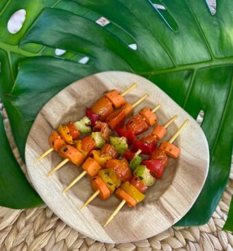 Frozen vegetable skewers