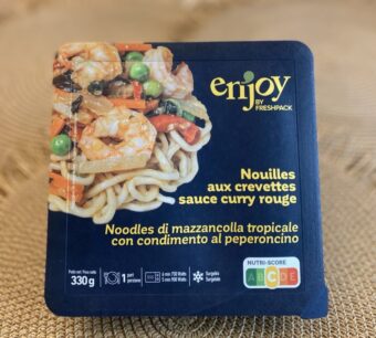 Packaging Nouilles aux crevettes sauce curry rouge