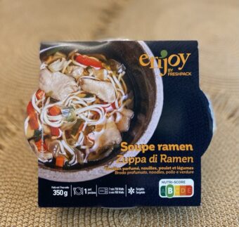 Frozen chicken ramen soup